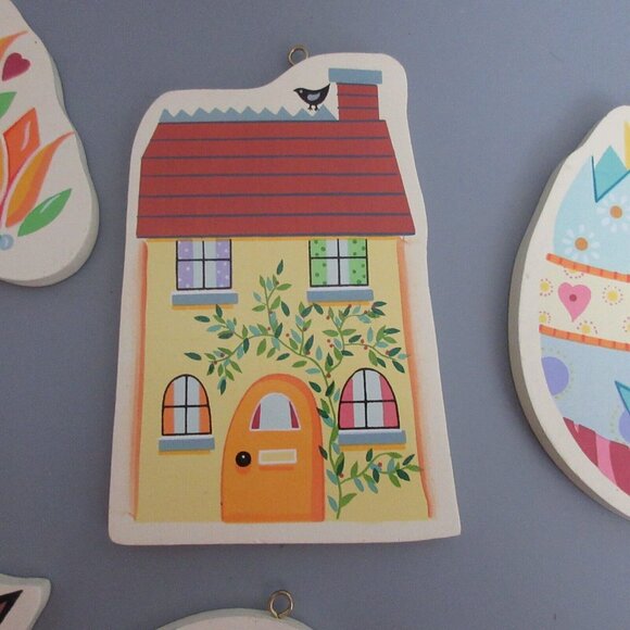 Lillian Vernon 6" Interchangeable 7 Piece Lot Wooden Holiday Door Ornaments 2000 - Picture 8 of 11